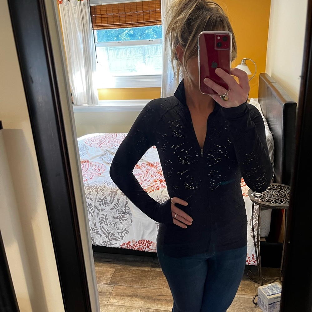 Fabletics black athletic zip up top